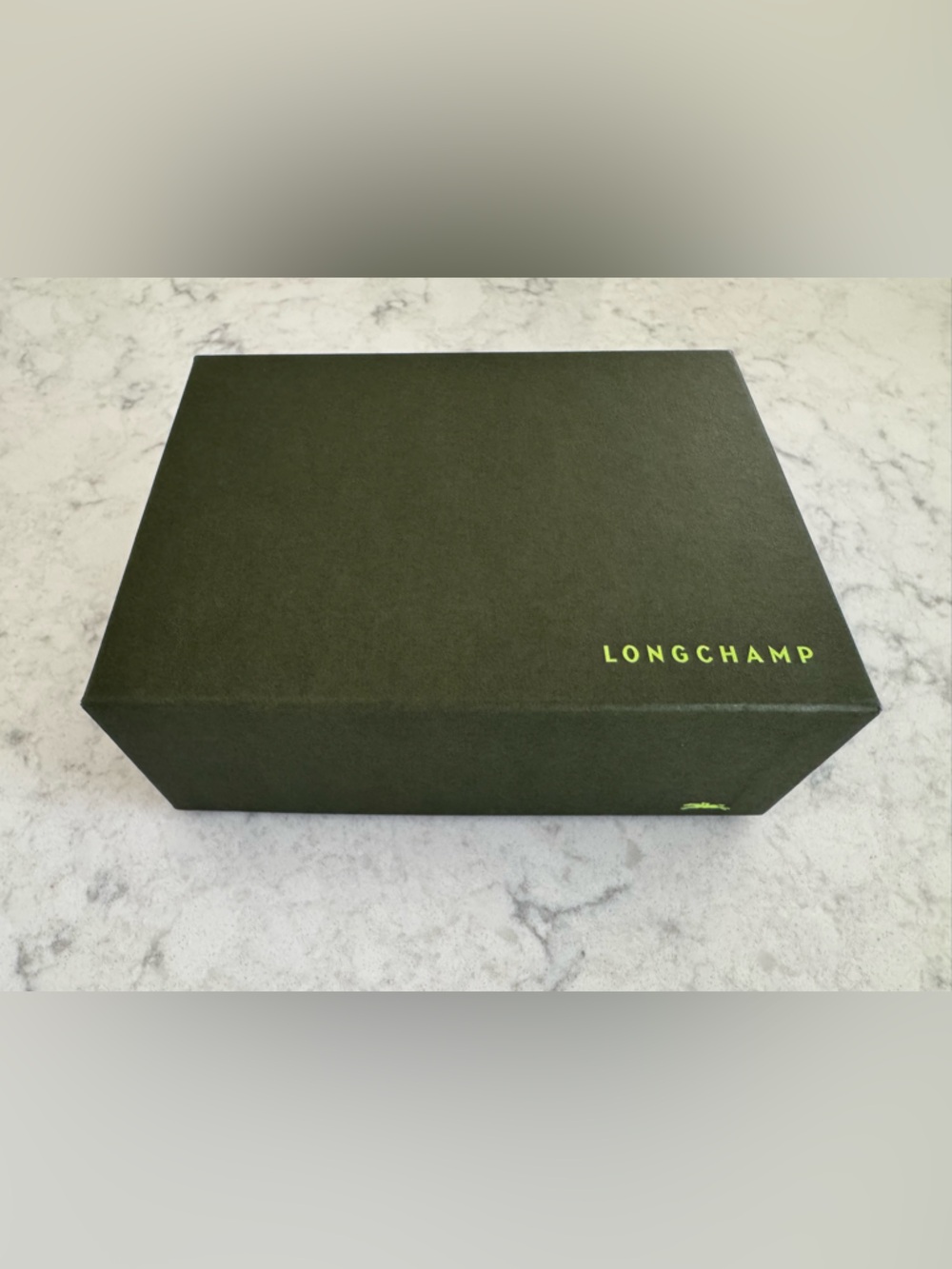 Longchamp Dark Green olive Box - LONGCHAMP Logo